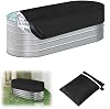 6ft Oval Stock Tank Pool Cover, Waterproof Sunproof dustproof 420D Oxford Cloth Cold Plunge Tub Cover Horse Trough Cover, Farm Water Tank Cover for Rural Patio Garden Outdoors Black, 6 FT