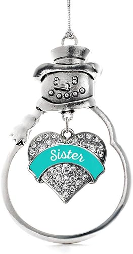 Miniatura 116 de Inspired Silver - Adorno Colombia Charm - Adorno de muñeco de nieve con forma de corazón de plata pavé con joyas de circonita cúbica