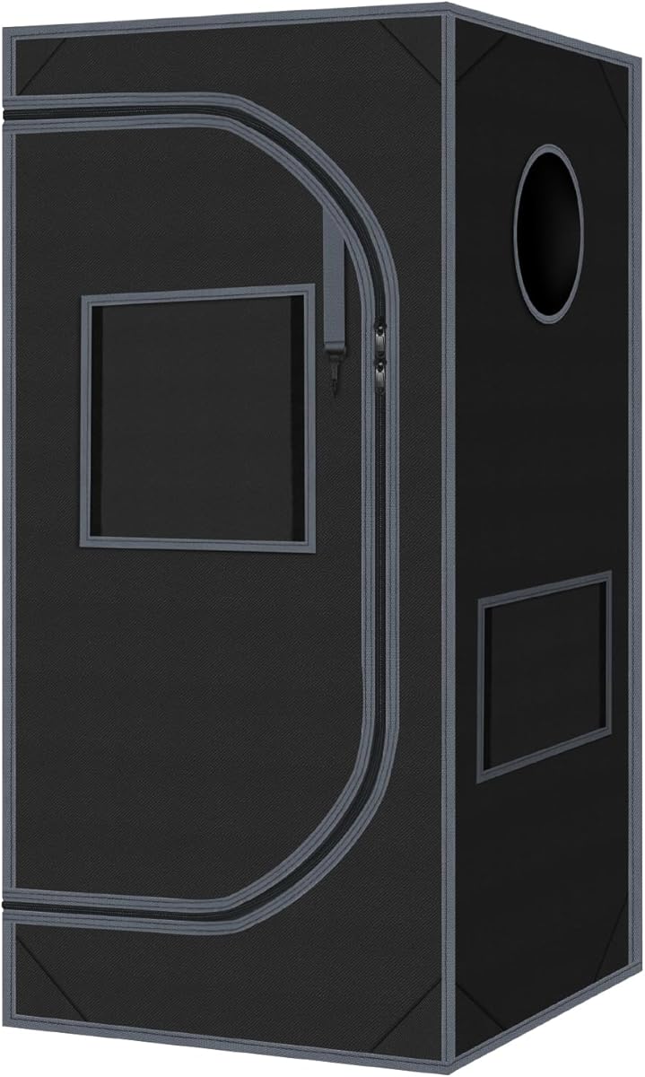 24"x24"x55" Grow Tent for Indoor Plants 600D Mylar Hydroponic High Reflective GrowTents for Plant Fruit Flower Veg Growing