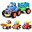 Yiosion Push and Go Friction Powered Cars Construction Vehicles Toy Set Tractor Bulldozer Mixer Truck Dumper for 1 2 3 Year Old Baby Toddlers Boys Gifts