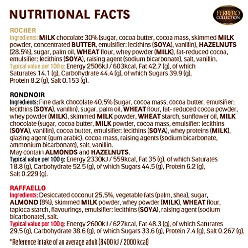 Ferrero Collection Pralines, Chocolate Gift, Chocolate Hamper, Gifts for Christmas, Coconut Raffaello and Dark Chocolate Rondnoir, Box of 48 (518g) - Image 3