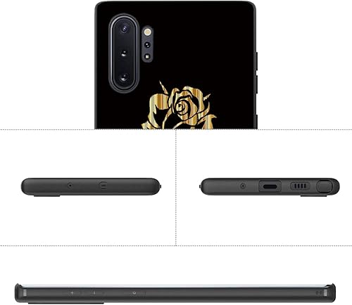 Miniatura 4 de Funda protectora para Samsung Galaxy Note 10+, funda de silicona negra con diseño de patrón de rosas, delgada, a prueba de golpes, suave, TPU para