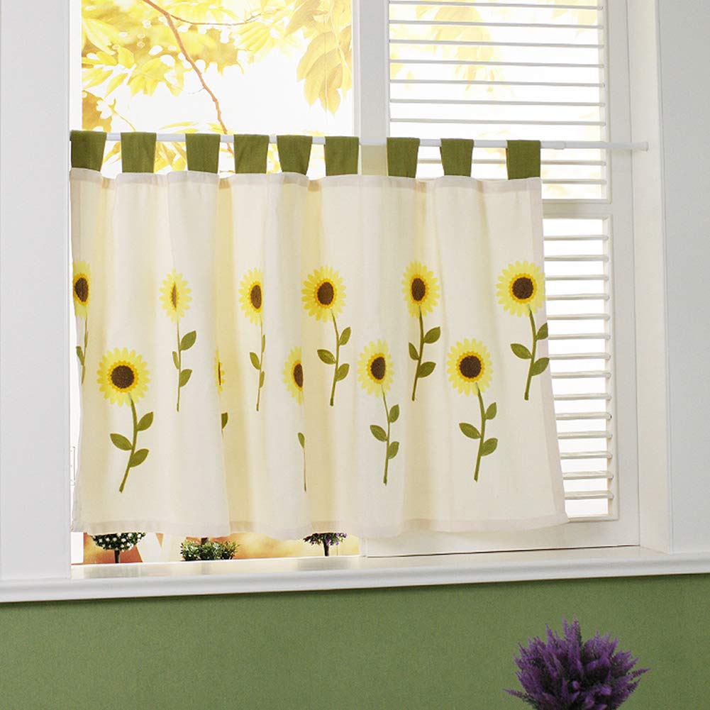 Cortina corta decorada a mano ideal para la ventana de la cocina o del baño