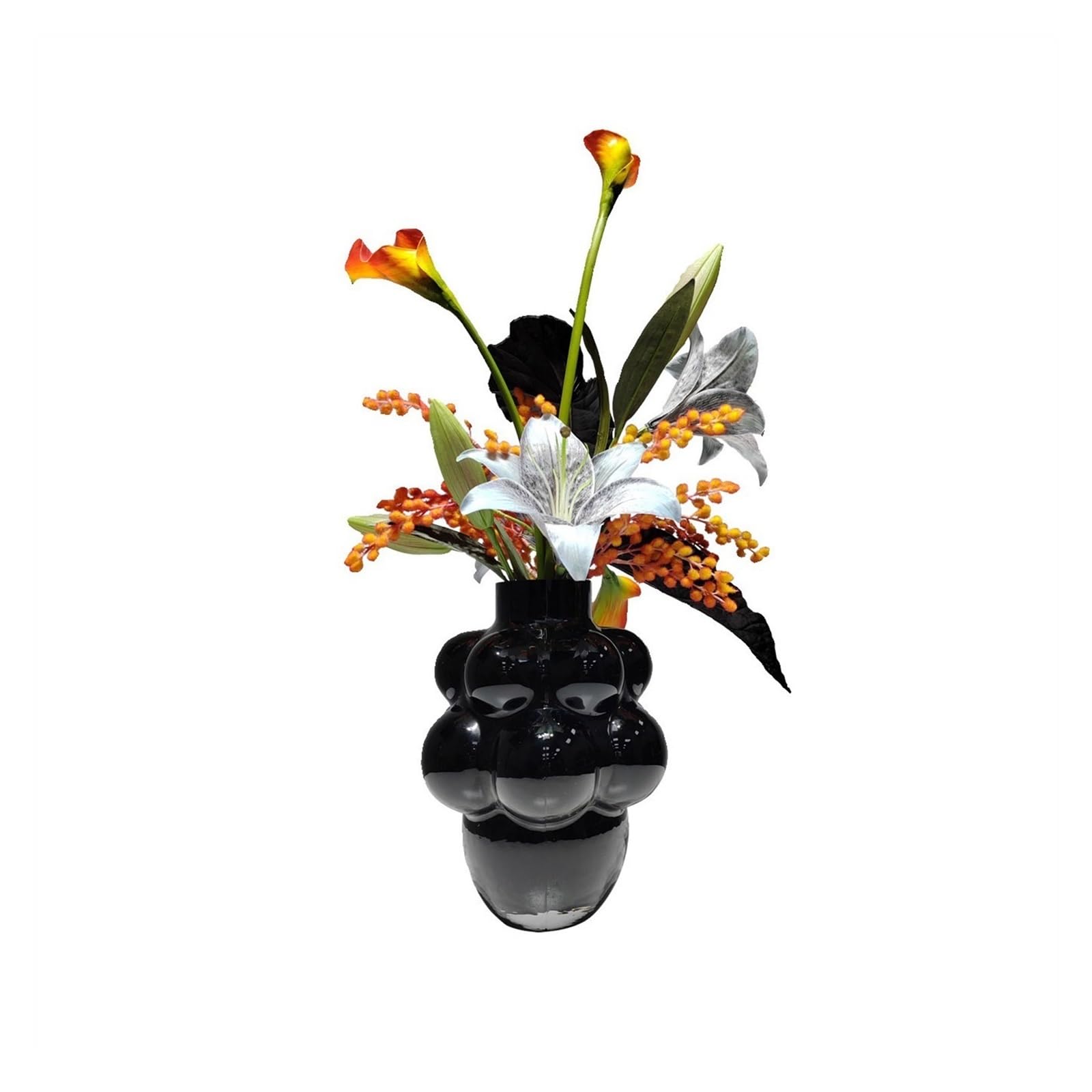 Z4T8M2K6G5 Artificial floral arrangement Artificial Calla Lily Bouquet Glass Flower Arrangement Soft Decoration Table Modern Simulation Set
