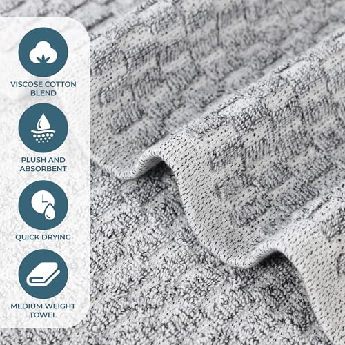 Drap de bain coton mélangé gris serviette de douche séchage rapide lot de 2