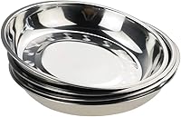 Vista 1 de Teyyvn Paquete de 4 platos llanos de acero inoxidable, platos redondos para acampar, 9.2 pulgadas