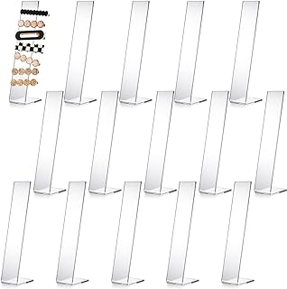 Suwimut 15 Pieces Acrylic Hair Clip Display Stand, Clear L-Shaped Hairpin Barrette Stand Holders, Tabletop Hair Clip Organizer Storage Rack for Hair Bow, Headbands, Hair Ties, Teen Girls, Women