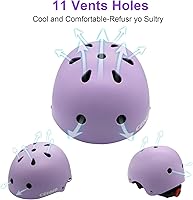 Vista 4 de Casco de bicicleta para niños, cascos de patineta para niños de 2 a 3 a 5 a 8 a 14 años, ajustable, multideporte, bicicleta, patinaje, fútbol