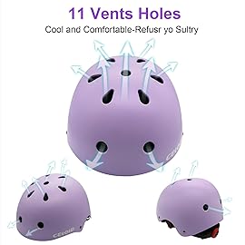CELOID Kids Bike Helmet,Toddler Skateboard Helmets for Ages Over 5 Years Old Boys GirlsAdjustable Multi-Sport Bicycle Skateboarding Roller Skating Scooter Rollerblade Balance Bike Helmet,Violet