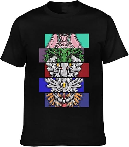 Miniatura 3 de Saint Seiya Camisa Hombre Patrón Personalizado Manga Corta Camiseta Moda Cuello Redondo Camisetas Negro