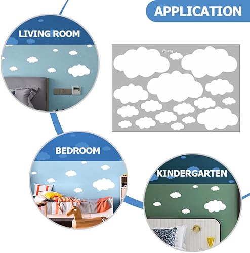 Miniatura 3 de Nubes blancas para decoración de pared de techo, calcomanías de pared de nubes extraíbles, calcomanías de pared para guardería, dormitorio, sala de