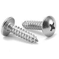 Vista 1 de Tornillo de madera #14 x 3/4" con cabeza Phillips de lenteja 100 piezas, tornillos autorroscantes de acero inoxidable 18-8 (304) de autorroscado