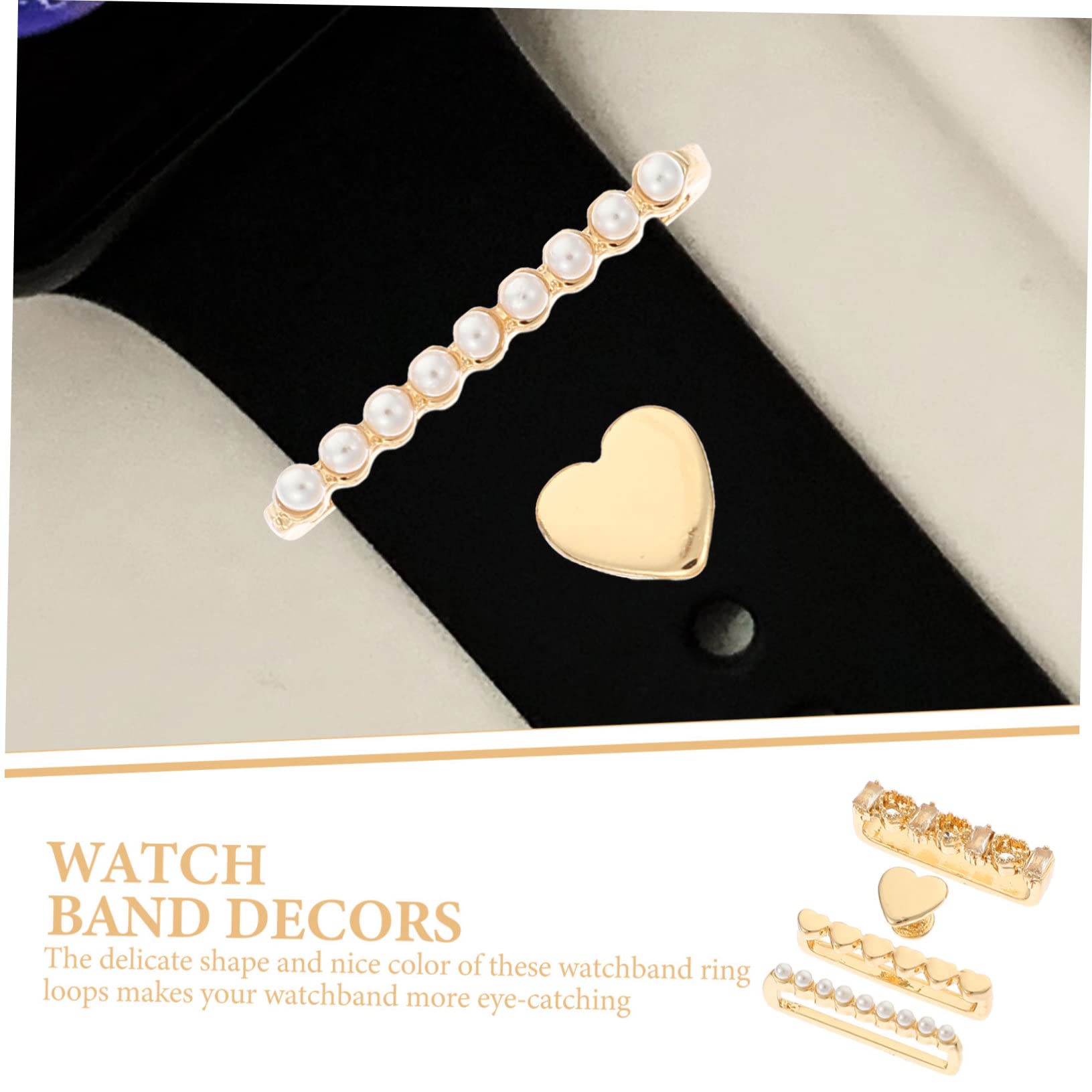 Veemoon 4 Pièces Bracelet Anneau Décoratif Charmes Strass Garniture Strass Bracelet De Montre Charme Décorations D'Ongles Montre Intelligente Montres Bracelet De Montre Ornement Manucure