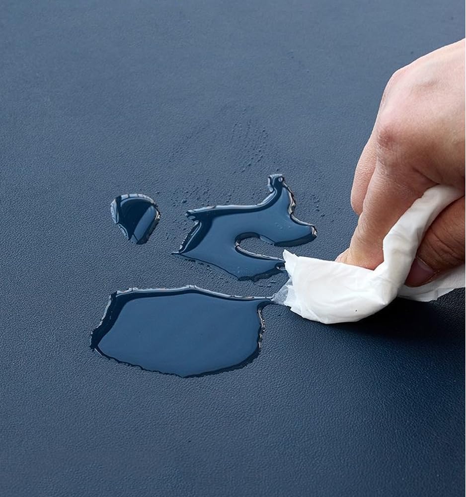Große Schreibtischunterlage aus PU-Leder, wasserdicht, für Computertastatur, glattes Mauspad, rutschfester Tischschutz, Büroschreibtisch, Laptop-Matte zum Schreiben, Spielen (Marineblau, 140 x 70 cm)