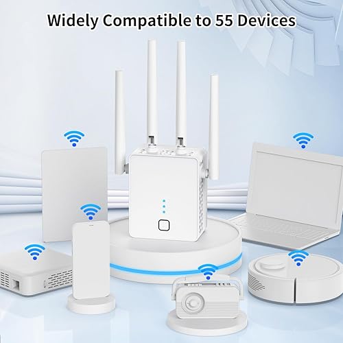 Miniatura 4 de Extensor WiFi, amplificador WiFi más rápido 2024, 1200 Mbps de banda dual (5 GHz2.4 GHz), extensores WiFi amplificador de señal para el hogar,