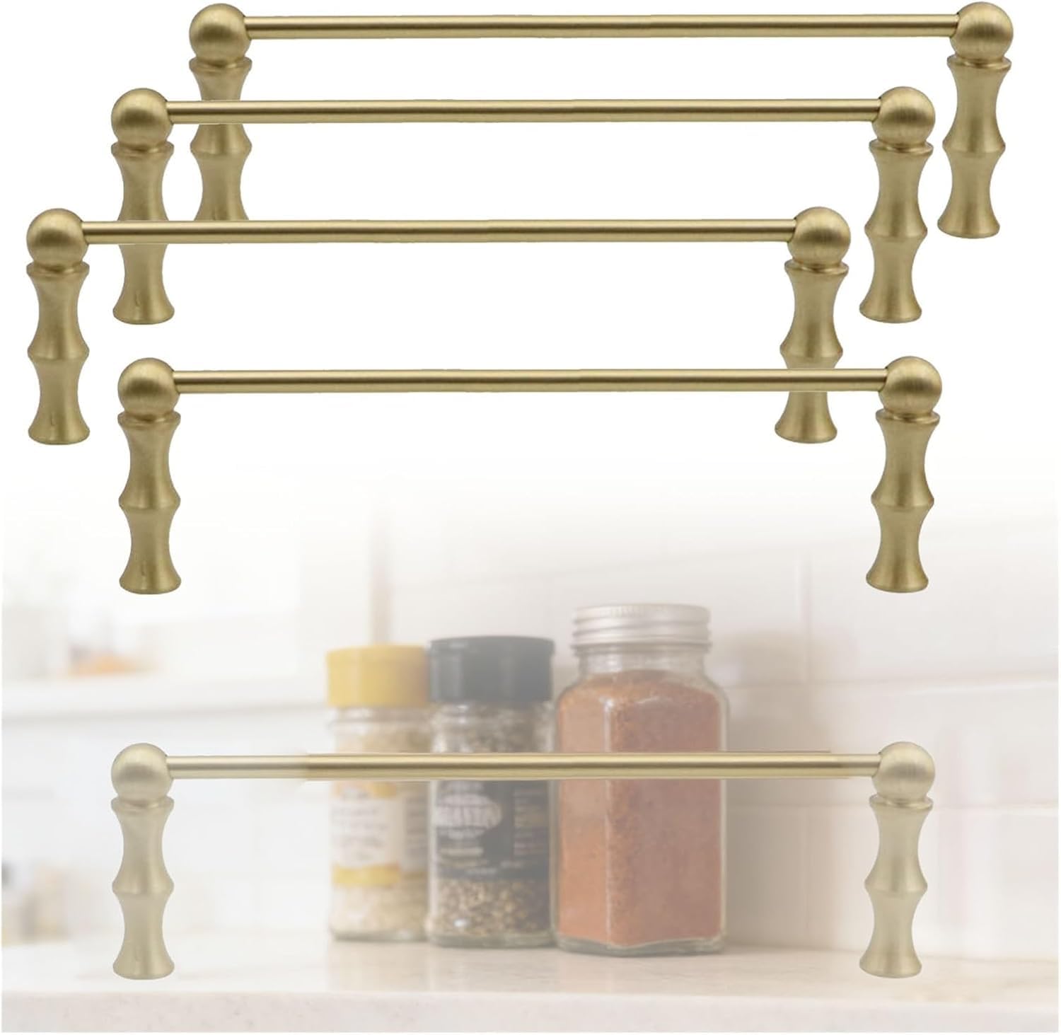 Usknxiu Decorative Brass Guard Railing for Shelves Floating Shelf Gold Railing Rod, Shelf Tipping Rails for Kitchen, Closet, Bookshelf, Wine Cabinets,C,65cm/25.6in,4