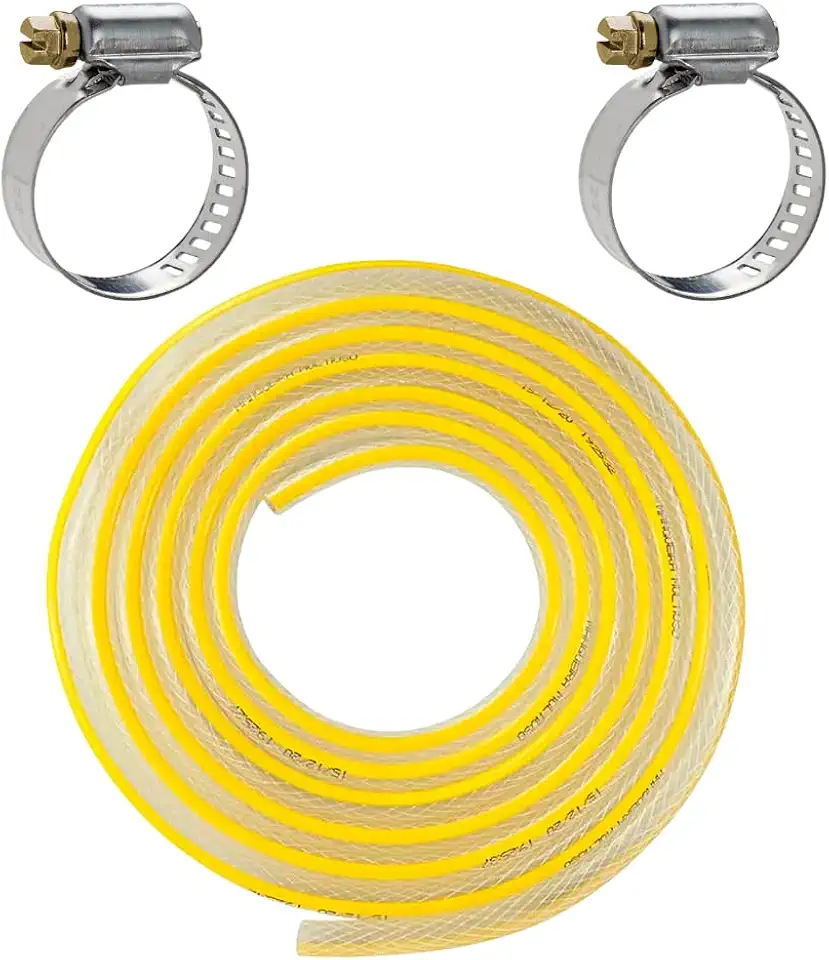 Mangueira Mulituso Gás 3/8 Transparente 2m Metros com Braçadeiras Abraçadeiras Reforçada Grossa Fogão Cozinha Jardim