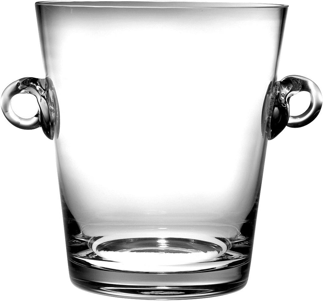 Barski -Glass- Ice Bucket- Wine Cooler - 7.25 H Glass - with 2 Handles - Clear - Made in Europe