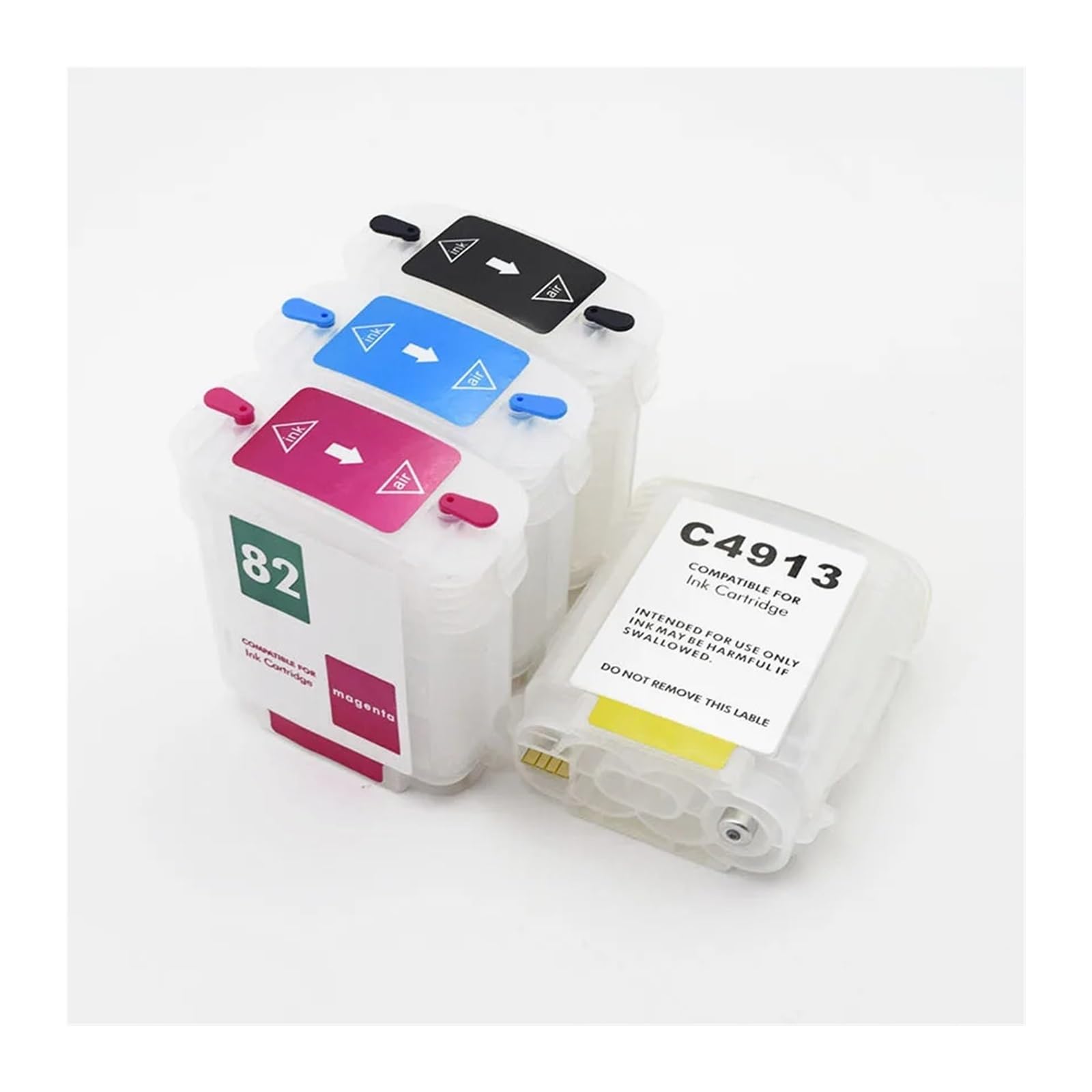 4 Cartuchos HP10 82 Recargables Compatible con HP | 69ml 130ml 280ml, chip ARC, recargable, reutilizable, flujo de tinta estable(H510 280ML)