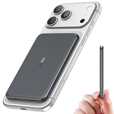 for Magsafe Portable Charger Power Bank,5000mAh Slim Wireless Magnetic Power Bank with USB C Fast Charging,Travel Essential for Magsafe Battery Pack Compatible with iPhone 17/16/15/14/13/12 Series