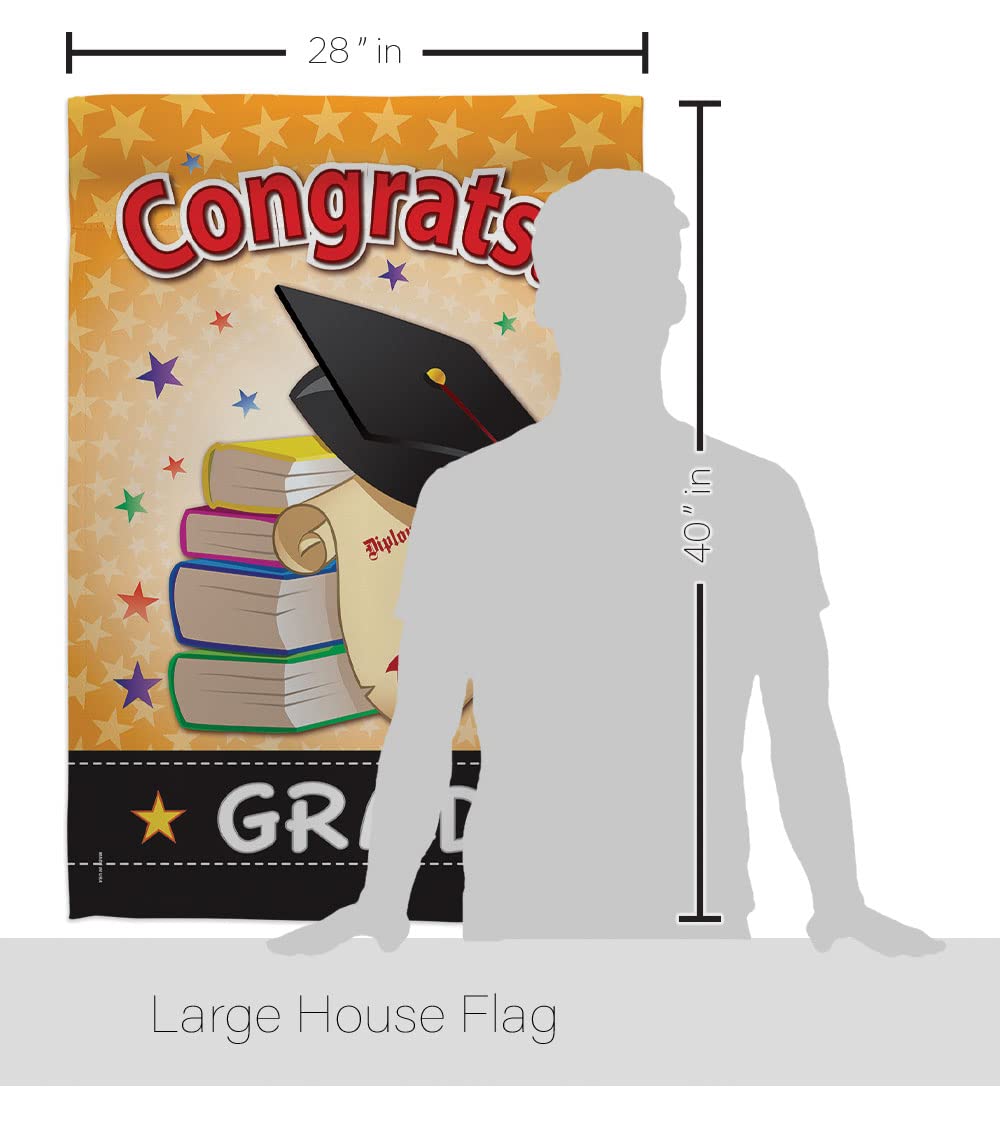 Hausflagge 'Congrats Graduation' Von Briarwood Lane, 71,1x101,6 Cm – Wetterfestes Polyester Für Garten & Haus