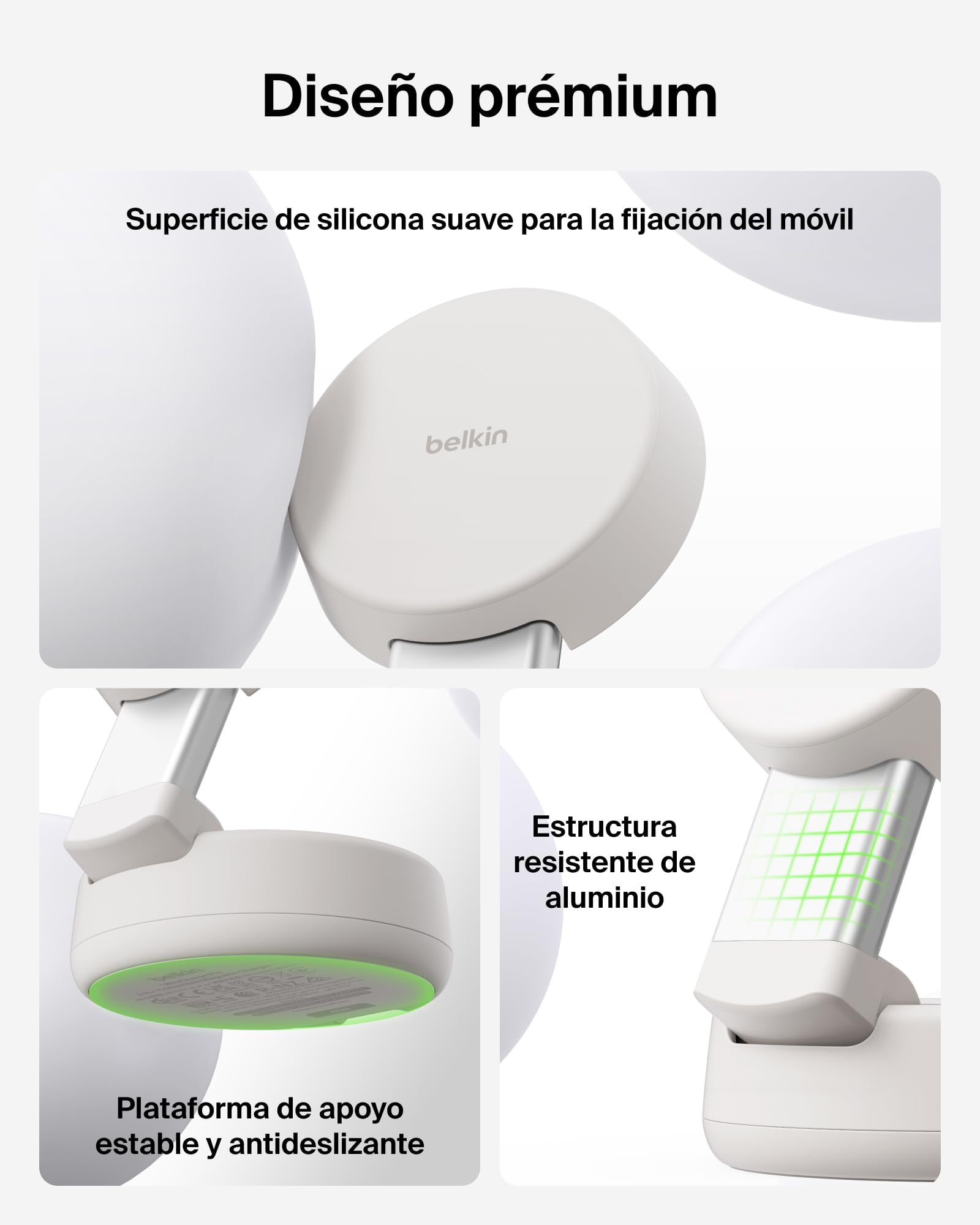 Belkin UltraCharge Pro Cargador Inalámbrico Magnético 2 en 1 Qi2 25W Arena | Convertible, Estación Magnética Carga Inalámbrica MagSafe, Certificación Qi2.2, iPhone, Apple Watch y Cascos, Adaptador 45W