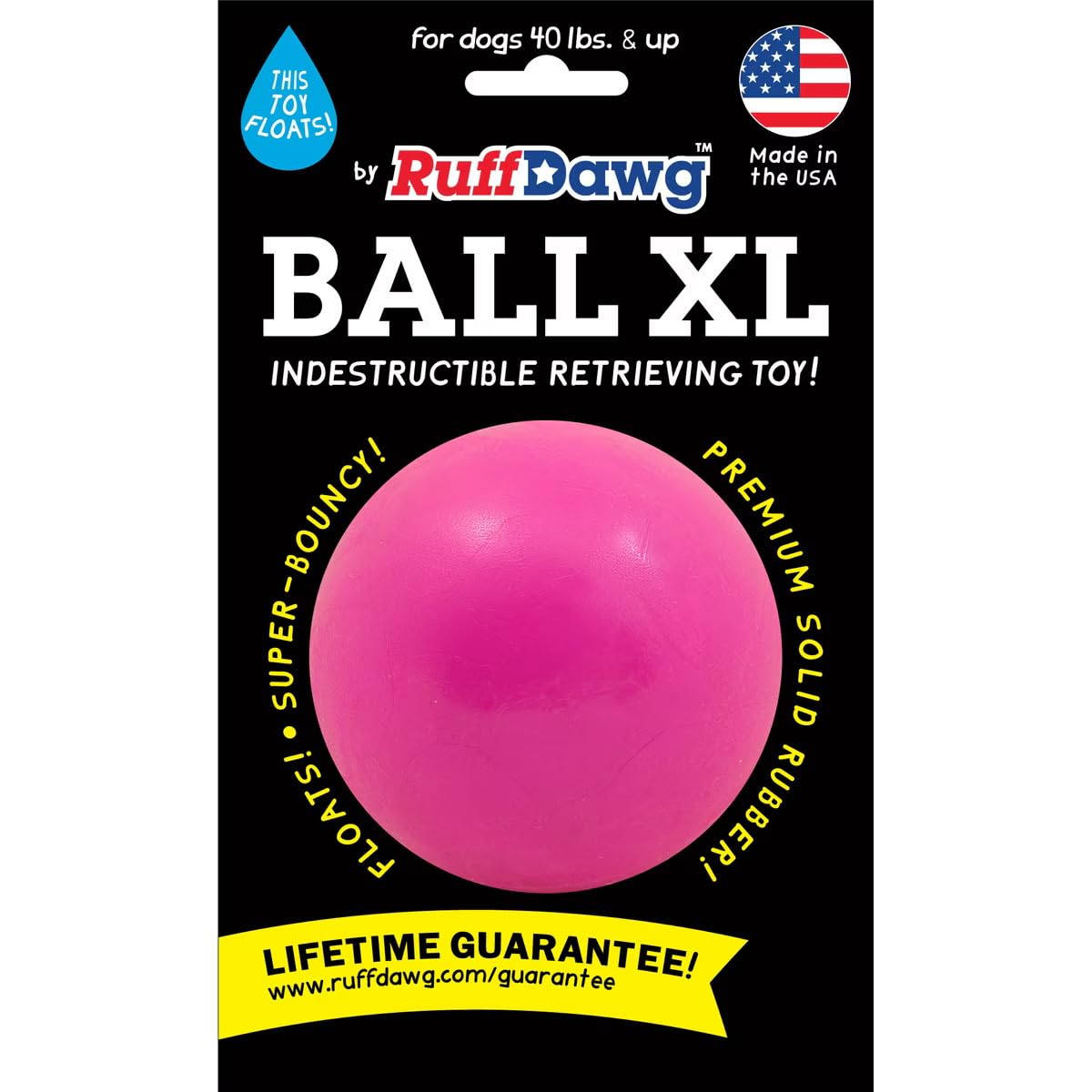 Ruff Dawg XL Boule Jouet pour Chien, Couleurs fluos Assorties