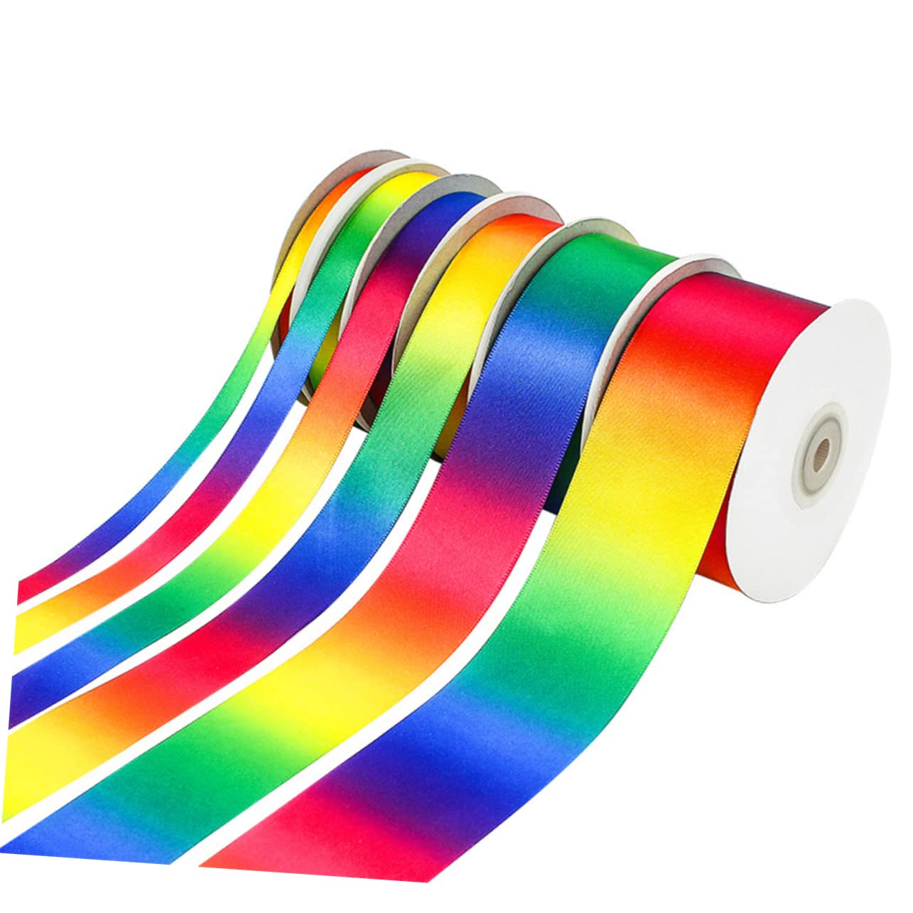 EXCEART 3 Rollos embutidoras de medias cinta presente cinta de navidad manualidades a granel decoración de la cinta del arco iris sirena chica cinta de cincha cinta de ropa Material
