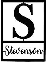 Vista 1 de Floating Script Monogram Sign Custom Metal Family Name Wall Decor Personalized Last Name Sign with Initial Modern Metal Name Plate for Home or