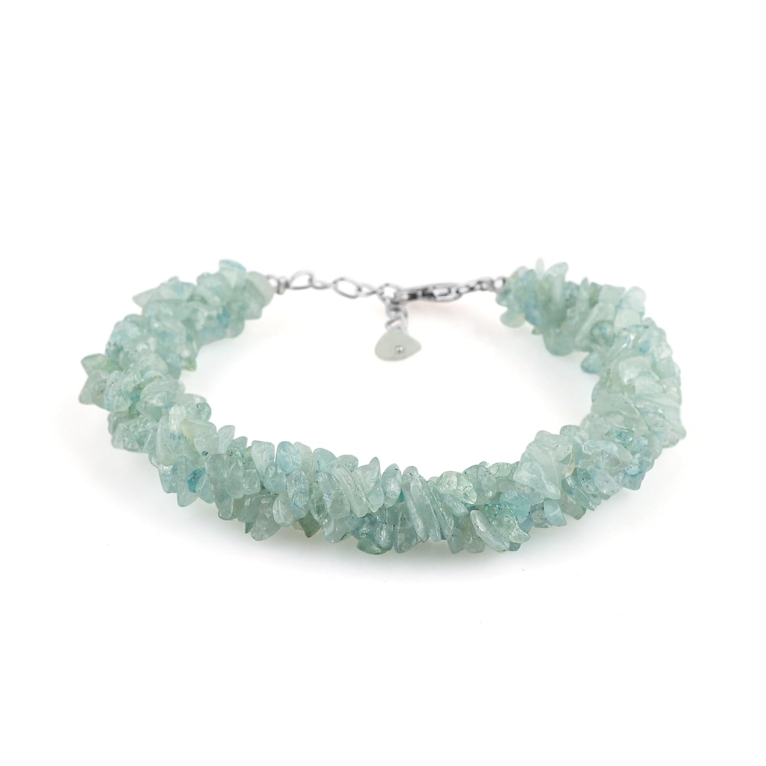 CRYSTALIS Natural Mix-Opal Beads Braided Rope Crystals Bracelet, Chips Nuggets Beaded Gemstones, Chakra Healing Stones, Gift Giving Womens Jewelry, 925 Sterling Silver Bracelet 8 inch