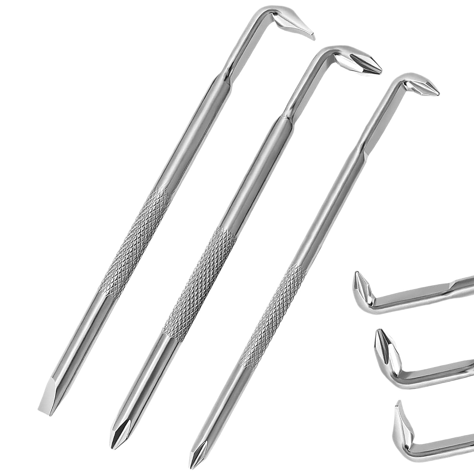 3PCS Offset Screwdriver Set S2 Steel L-Type Double Head Offset Magnetic Right Angle Screwdriver with Phillips Slotted 15mm Flat Elbow Design for Tight Space Operation