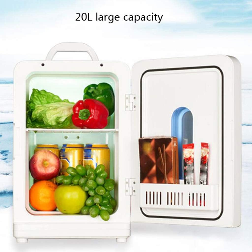 Mini Refrigerator 20L—Portable Small Refrigerator for Beer and Beverage—Used in Bedroom Skin Care Products Refrigerator with Cooling and Heat Preservation Function (Section a)