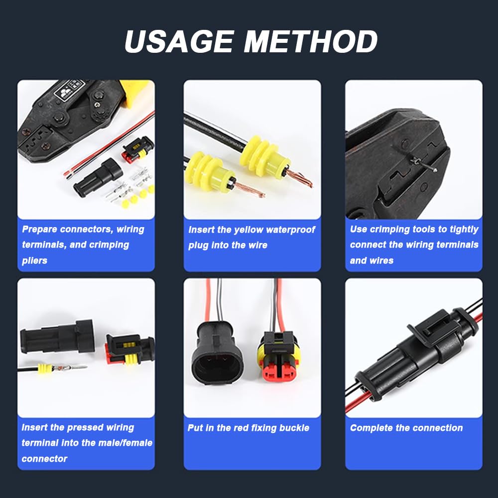 10 zestaw 3 Pin Samochodów Wodoodporny Elektryczny Kabel Złącza Kable, Zestaw Wtyczki i Wtyczki Elektryczne Złącze Samochodowe Wodoodporny