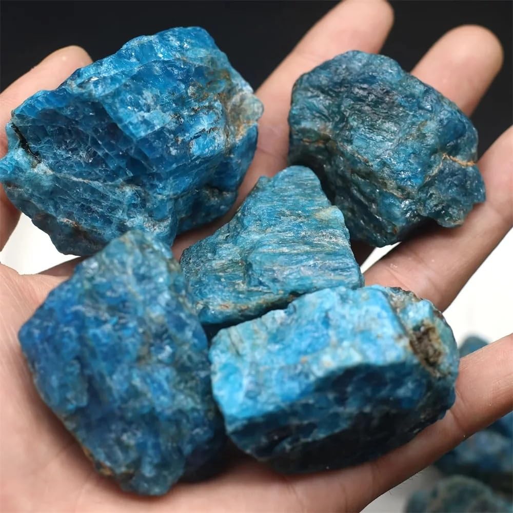 AARTERZZA Raw Gemstones 300 g, Irregular Crystals Blue Apatite for Feng Shui Decorations