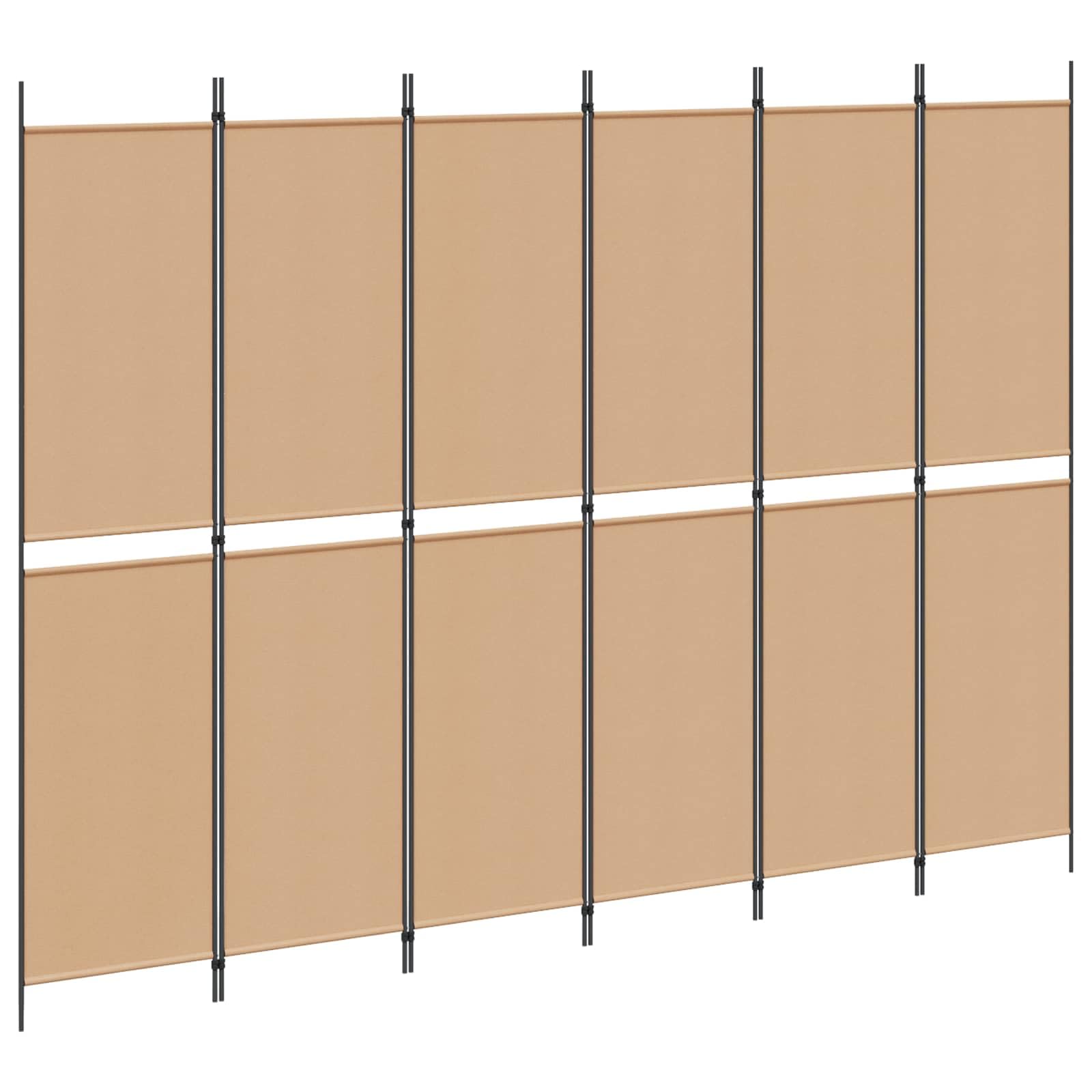 6 divisori in tessuto, 300 x 220 cm, pieghevole, per soggiorno e ufficio, beige