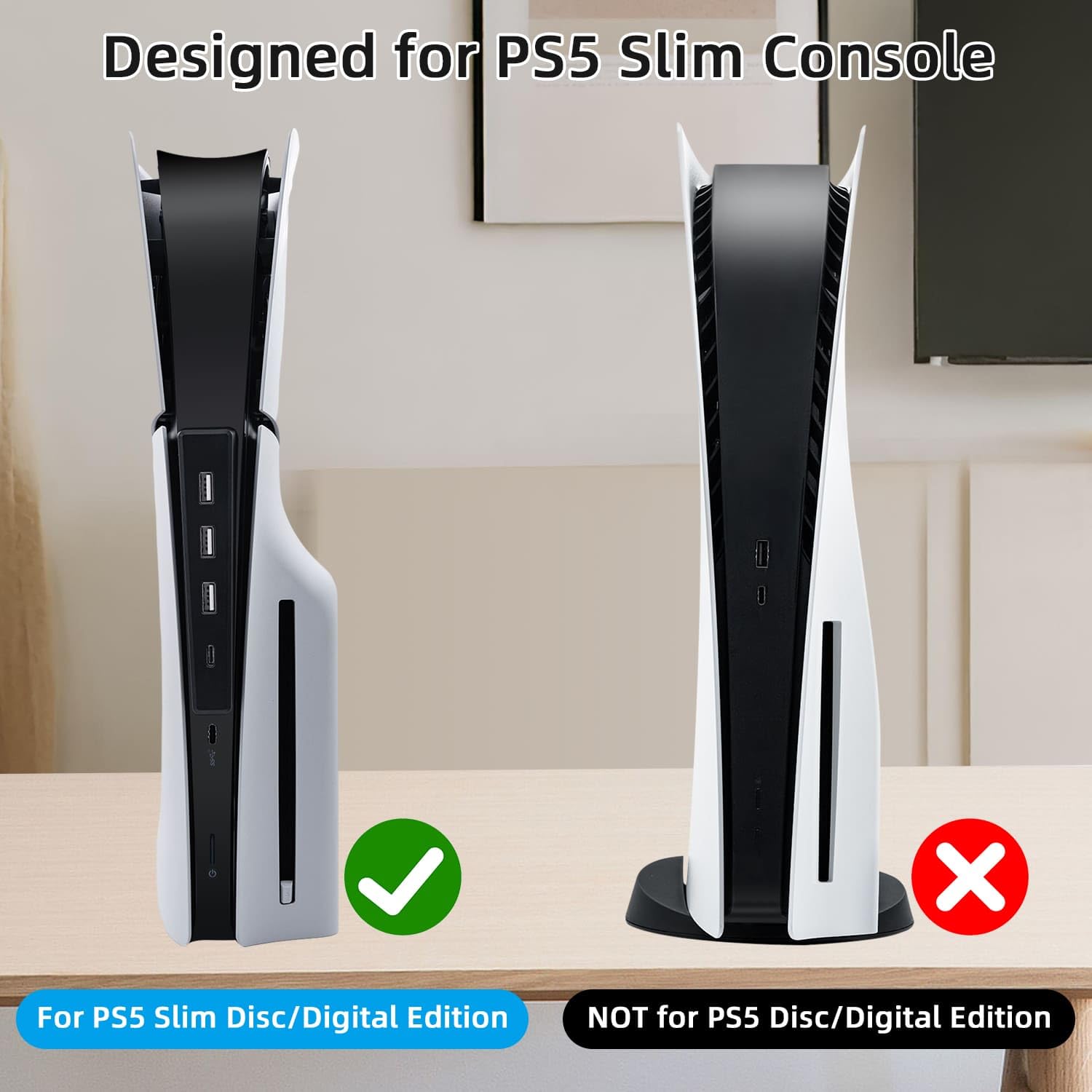 Mcbazel 4 porty PS5 Slim/ PS5 Pro USB, hub USB 2.0, szybka ładowarka, adapter rozdzielacza do PS5 Slim/PS5 Pro, nie pasuje do PS5