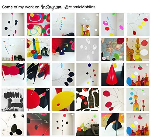 Miniatura 5 de Coolsville in Hip Aqua and Lime - Hanging Modern Art Mobile - Groovy Kinetic Fun! 3 Sizes to Choose From