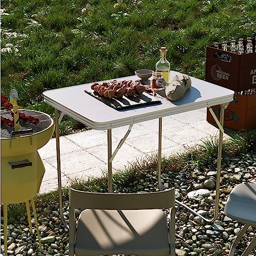 Table camping pliante 80cm aluminium portable avec poignée - 3