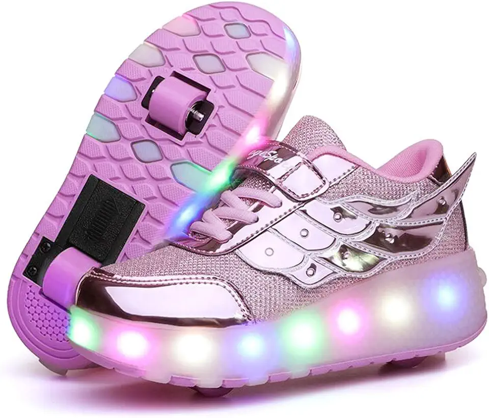 Tênis infantil infantil com rodas Become tênis esportivo com LED para presente de Natal e aniversário infantil