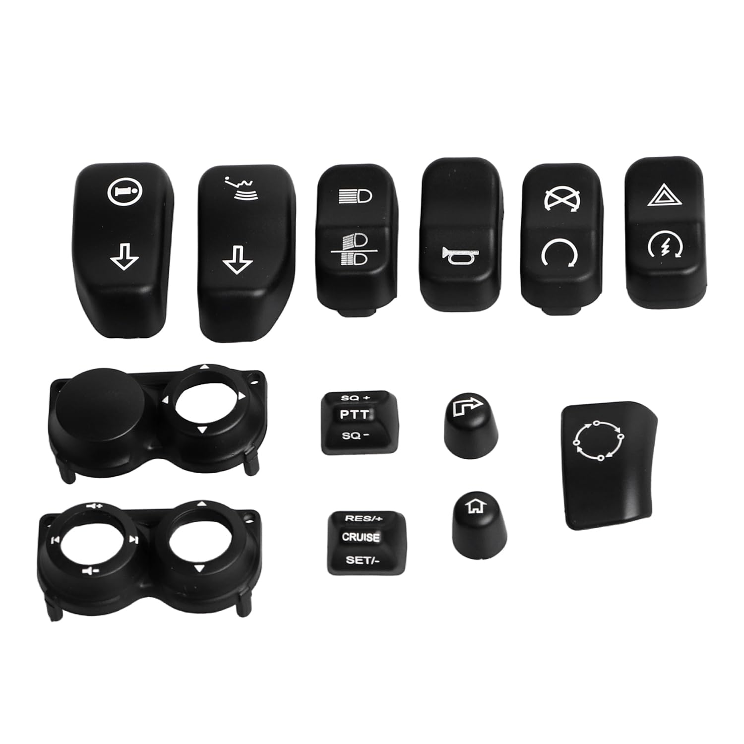 Cappucci per pulsanti di controllo manuale per moto, colore nero, adatti per Harley Touring Road King Electra Street Glide Ultra Limited FLHT FLHX FLHR 2014-2023