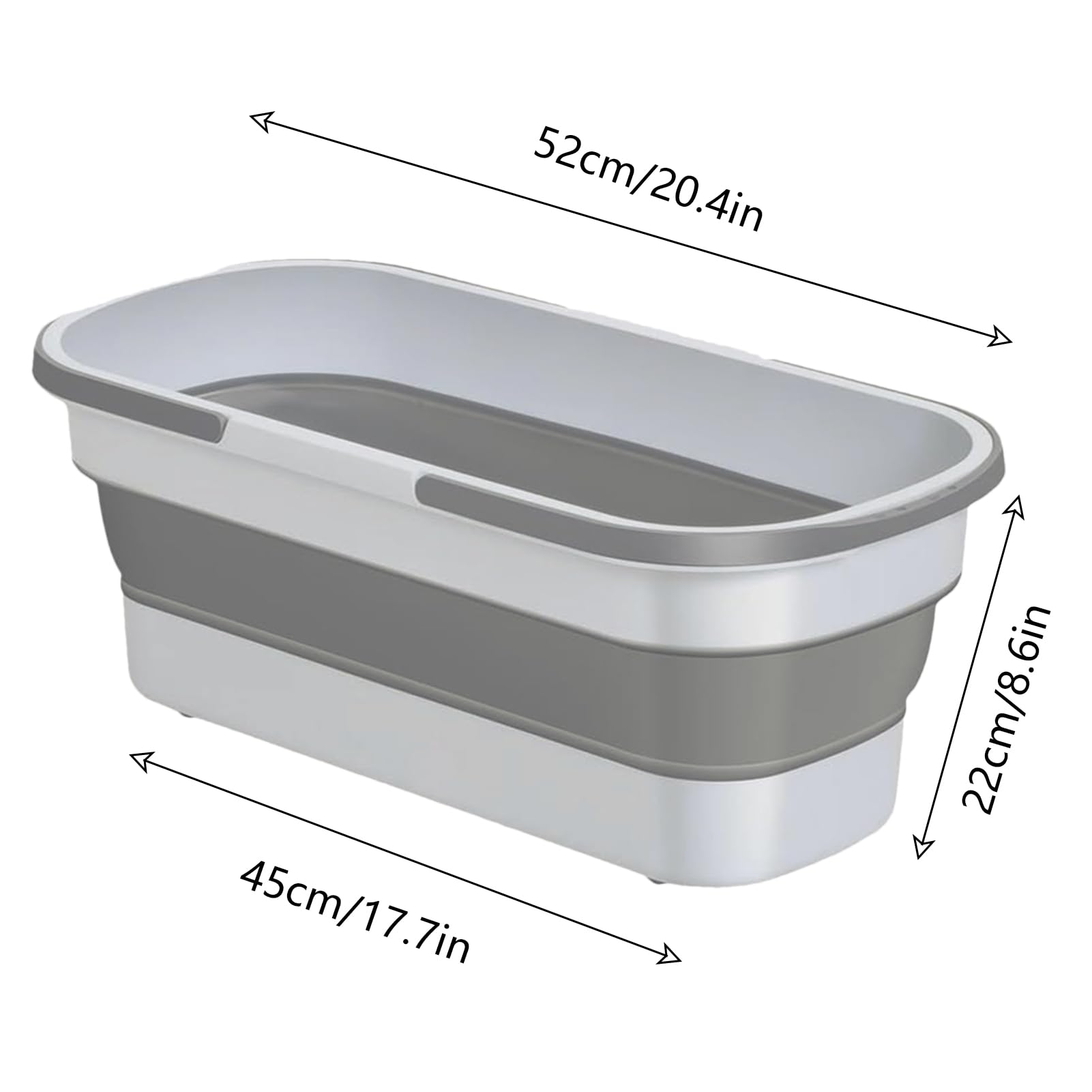 Cubo de plástico plegable de 3.17 galones con ruedas, 2 asas, cubo plegable portátil para fregona, cubo plegable duradero portátil en húmedo y seco, para limpieza de suelos, ventanas y hogar (blanco y