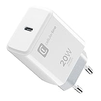 Cellularline | Caricabatterie da Rete | Caricabatterie da rete USB-C 20W per la carica alla massima velocità di iPhone 8 e successivi