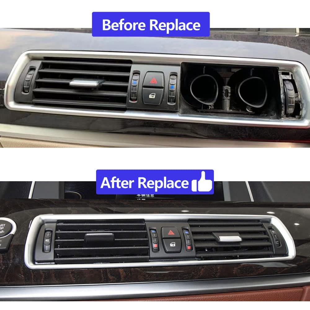 Armaturenbrett Mitte AC Lüftungsgitter Auslassabdeckung vorne mittig Klimaanlage Lüftungsgitter Panel Ersatz für BMW 5er GT F07 2010 2011 2012 2013 2014 2015 2016 2017 (Mitte A)