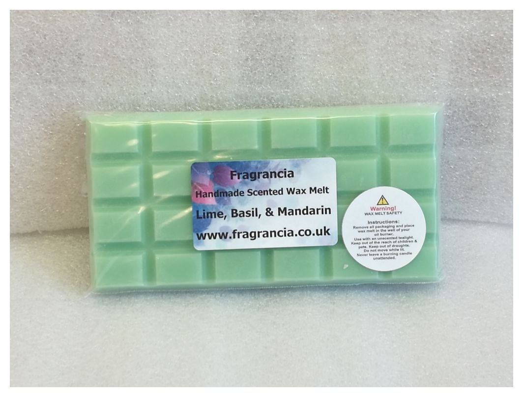 Fragrancia A Single Handmade Highly Scented Wax Melt Bar (Fragrances A - M) (Lime Basil & Mandarin)