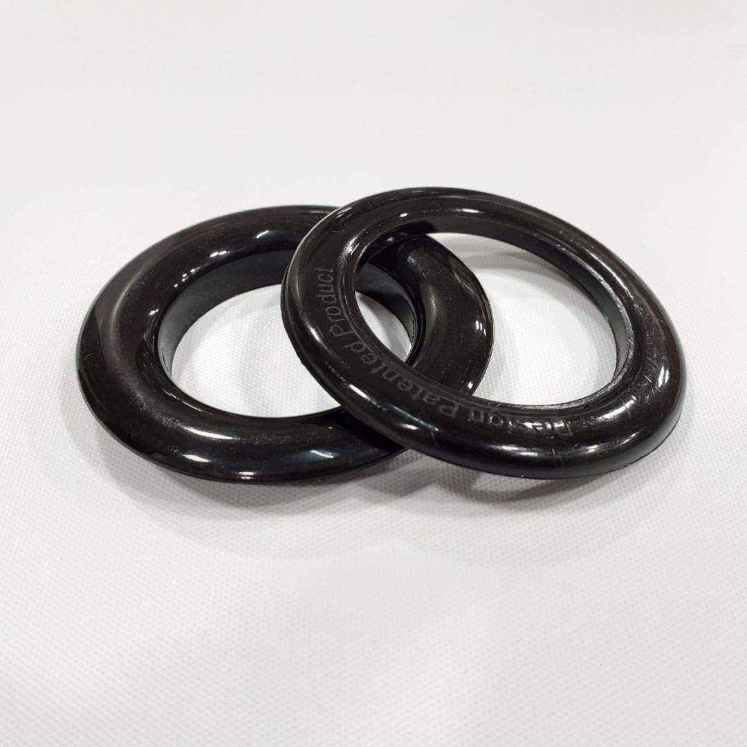 FAPBADRI Lot de 50 anneaux à œillets avec fermeture arrière (mâle et femelle), convient pour un tuyau de 2,5 cm, couleur noire, 50 pièces