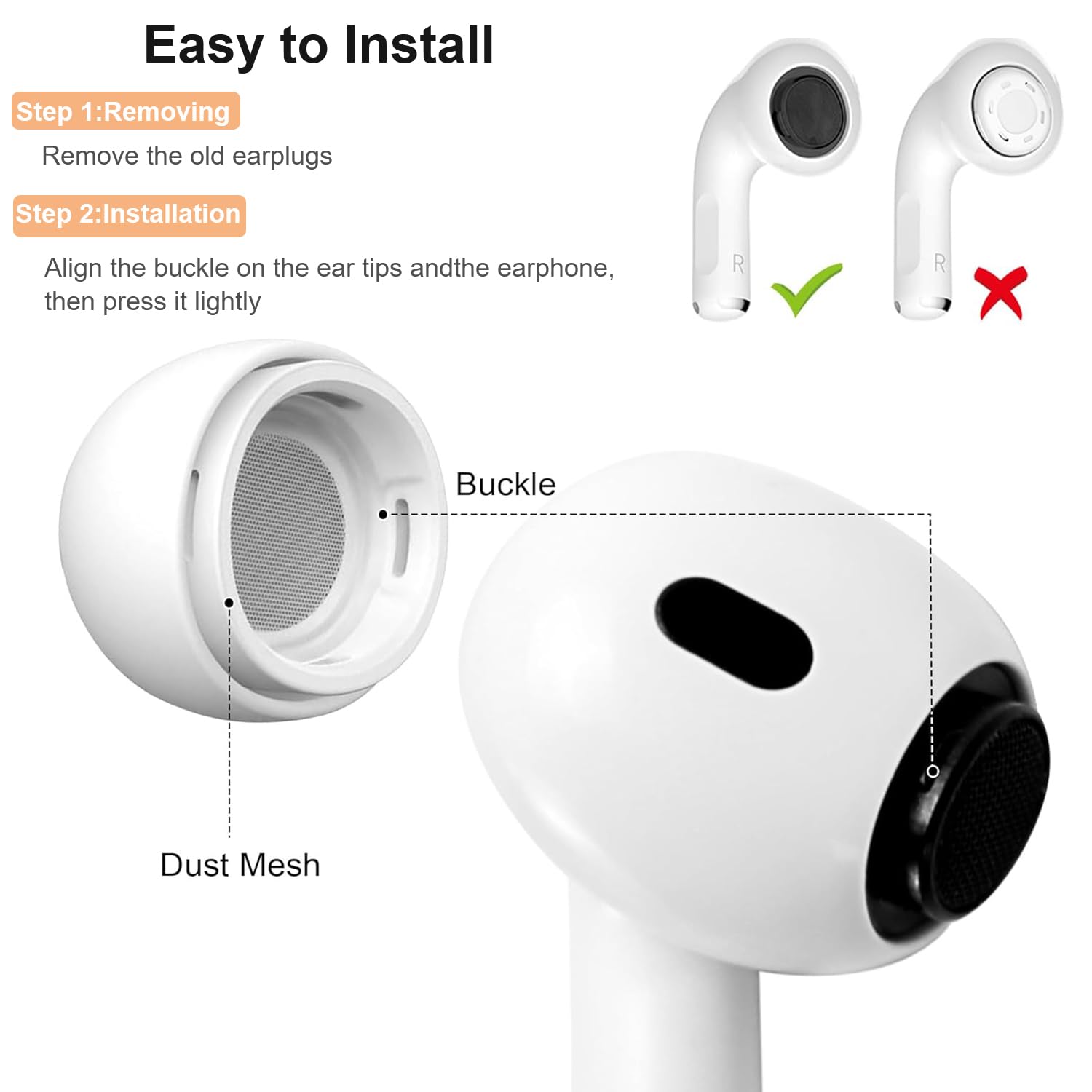 Amazon | AirPods ProとAirPods Pro 2用交換用イヤーチップ、ノイズ