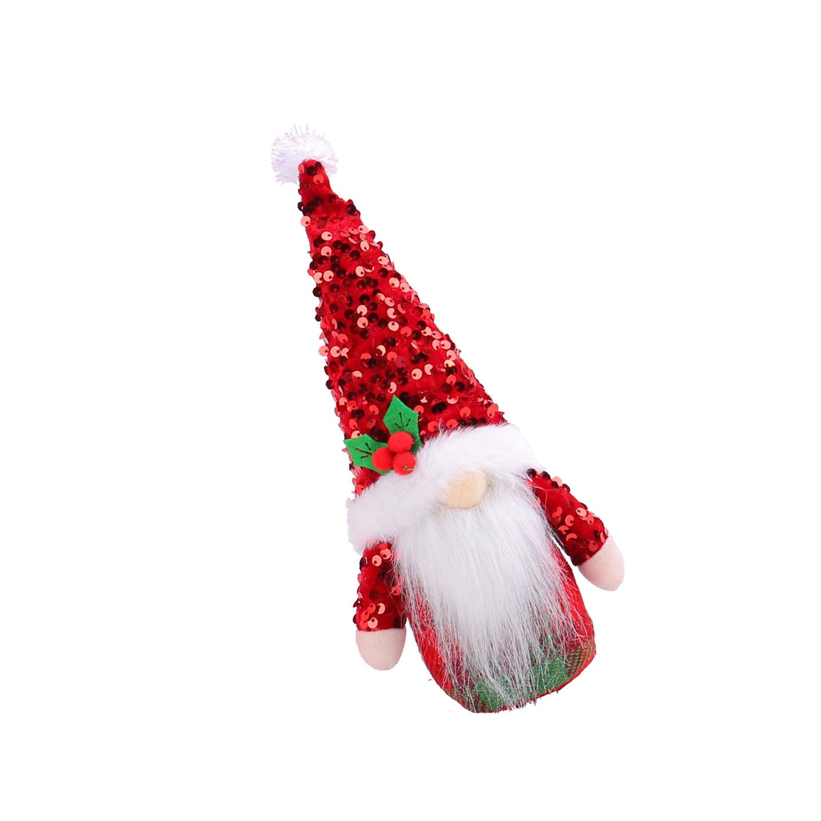 YROHGKPN Sequined Christmas Gnomes Figurine Beautiful Holiday Sequined with Beard and Braid for Merry Decoration Christmas Decoration