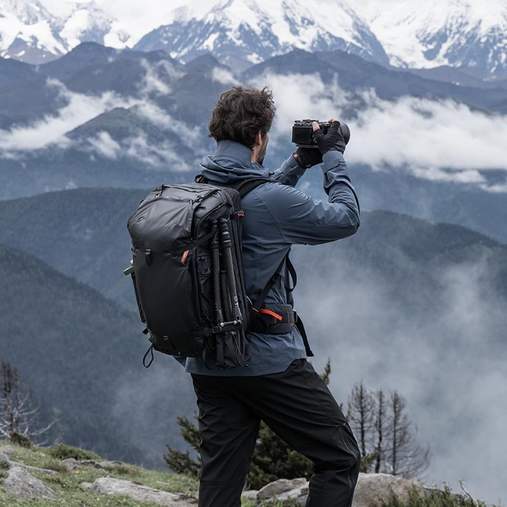 [PGYTECH] OnePro Focux Mochila 35 l (negro sideral) Peg Witech Mochila para fotografía al aire libre Fotógrafo Gran capacidad Mochila abierta en la parte superior Acceso lateral Protección del espacio