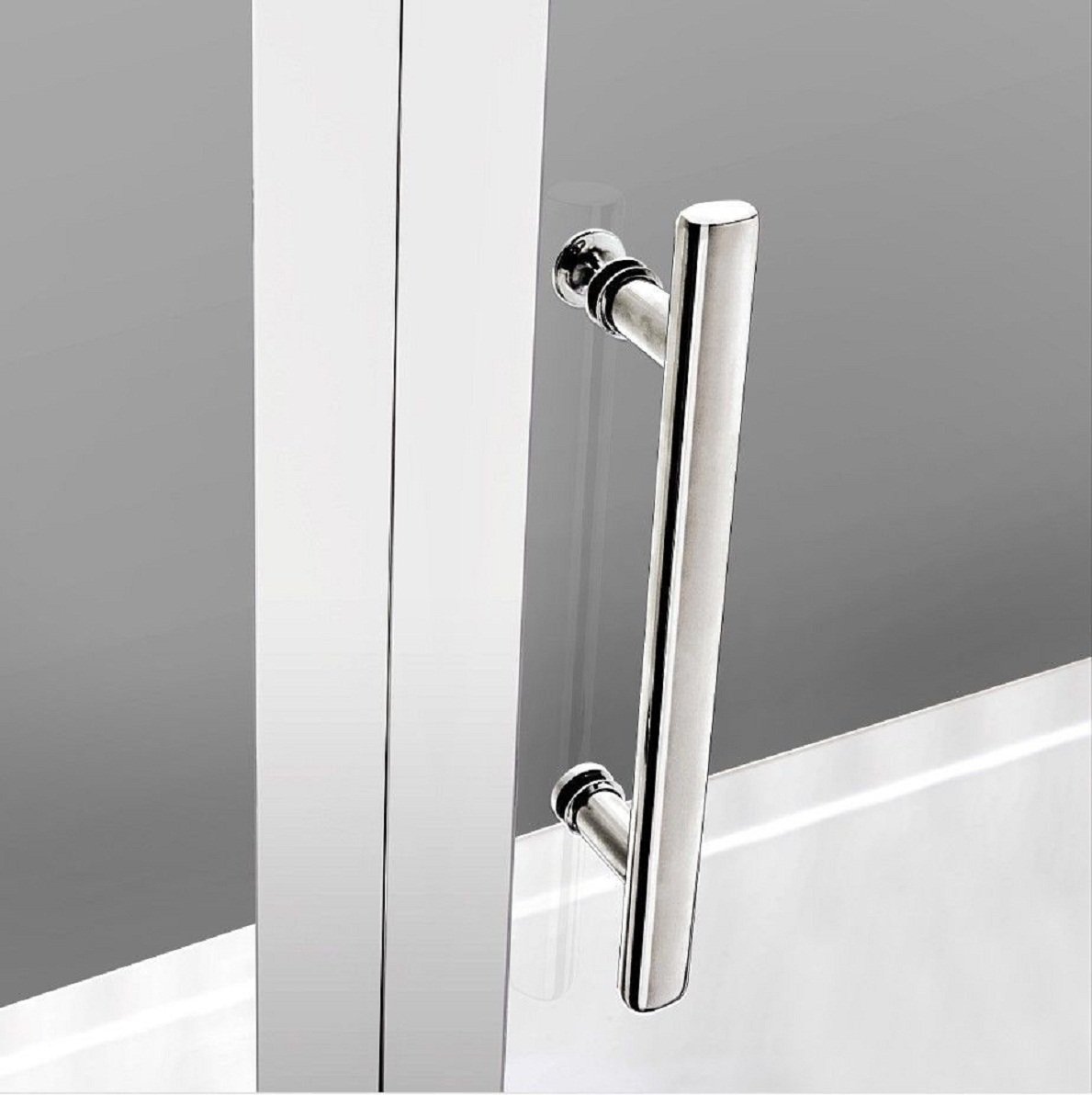 Box Doccia Angolare 76x80x187cm Porta Battente 6mm Vetro E Barra