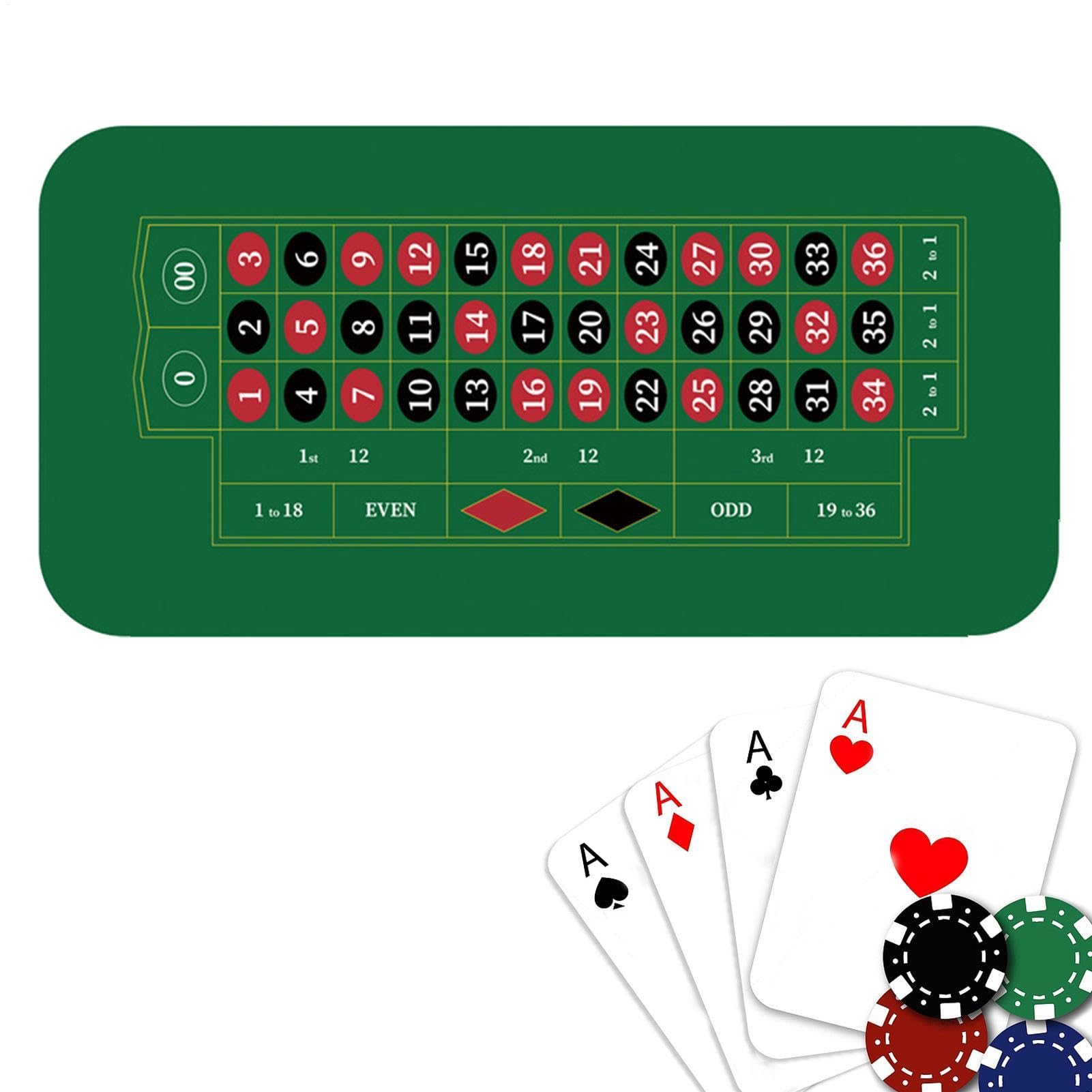 Générique Copritavolo da Poker, tovaglia da poker, tappeto di Holdem | 120 x 60 cm, tappetino da tavolo da poker antiscivolo, copritavolo a carte per sera, raccolta fondi, serate a tema
